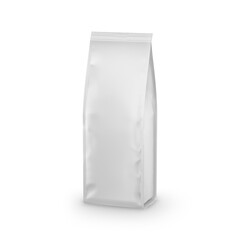 Bag Coffee Packaging Mockup 3D Rendering on White Background