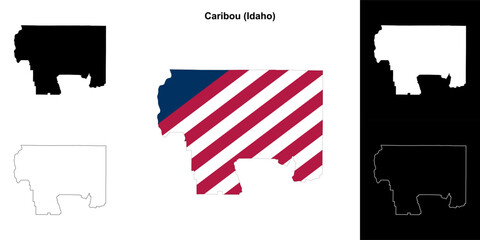 Caribou County (Idaho) outline map set