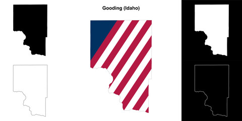 Gooding County (Idaho) outline map set