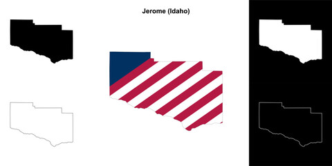 Jerome County (Idaho) outline map set