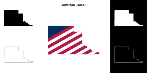 Jefferson County (Idaho) outline map set