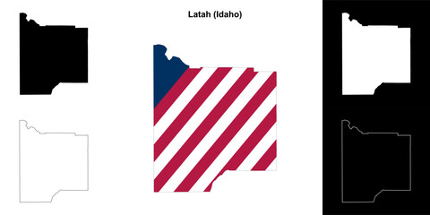 Latah County (Idaho) outline map set