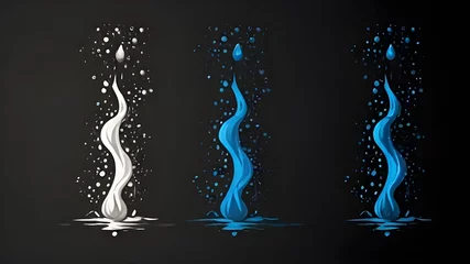 Fotobehang glass of water Water splash vector set icon in black. Isolated black droplet isolated set icon. Water splashing in a vector graphic on a white backdrop    © Muzamil