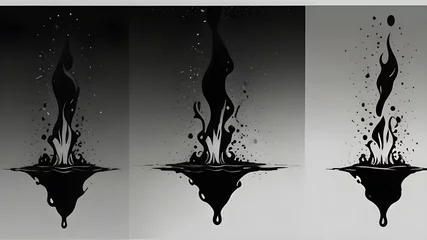 Fotobehang silhouette of a person in the water Water splash vector set icon in black. Isolated black droplet isolated set icon. Water splashing in a vector graphic on a white backdrop    © Muzamil