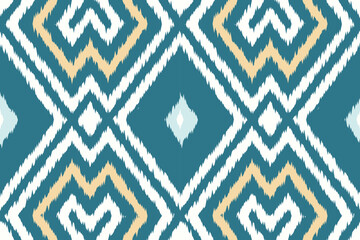 ikat Abstract Ethnic art. Seamless pattern in tribal, folk embroidery, and Mexican style. Aztec geometric art ornament print.Design for carpet, cover.wallpaper, wrapping, fabric, clothing