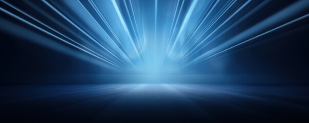 3D rendering of light navy blue background with spotlight shining down on the center.