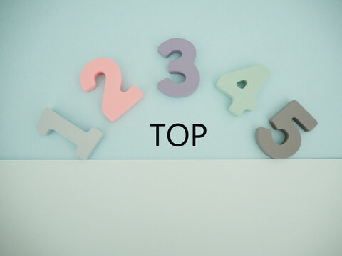 トップTOPの文字と12345の数字