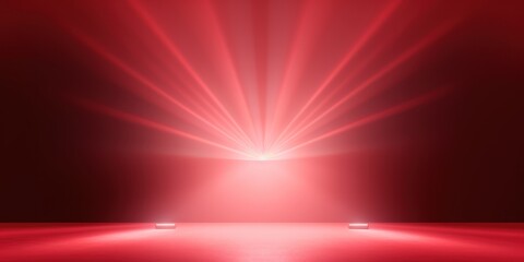 3D rendering of light red background with spotlight shining down on the center.
