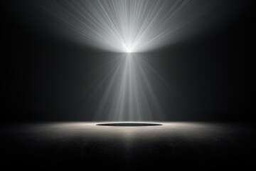 3D rendering of light silver background with spotlight shining down on the center
