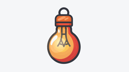 Christmas light bulb icon in color drawing.