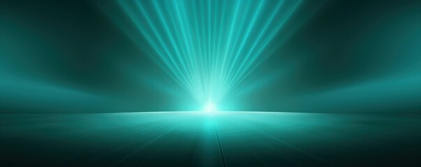 3D rendering of light turquoise background with spotlight shining down on the center