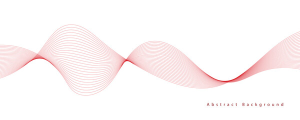 Abstract red wavy lines. Vector illustration. EPS10