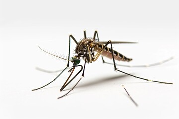 Mystic portrait of Common house mosquito, beside view, full body shot, Close-up View,