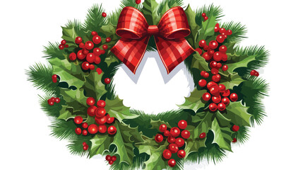 Fototapeta na wymiar Christmas wreath. Realistic vector illustration.