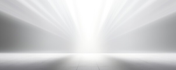 3D rendering of light white background with spotlight shining down on the center.
