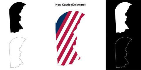 New Castle County (Delaware) outline map set