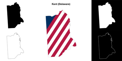 Kent County (Delaware) outline map set
