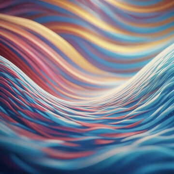 abstract background with glowing lines and bokeh effect, futuristic wave illustration