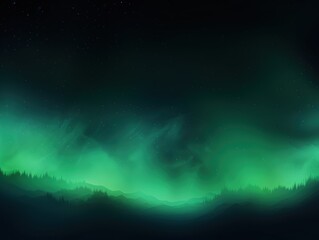 Abstract black and green gradient background with blur effect, northern lights. Minimal gradient texture for banner design. Vector illustration