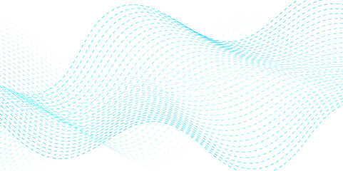 Abstract white blue blend digital wave line technology transparent background. Minimal carve wavy white and blue flowing wave lines and glowing moving lines. Futuristic sound wave lines background.