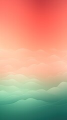 Abstract coral and green gradient background with blur effect, northern lights. Minimal gradient texture for banner design. Vector illustration
