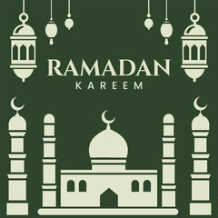 Ramadan Kareem mosque vector illustration
