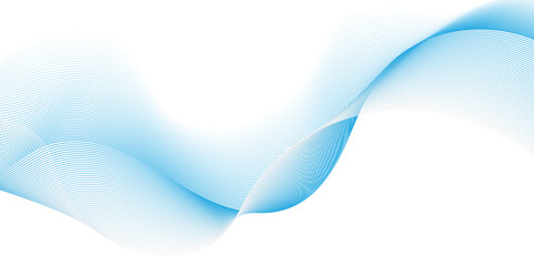 Abstract white blue blend digital wave line technology transparent background. Minimal carve wavy white and blue flowing wave lines and glowing moving lines. Futuristic sound wave lines background.