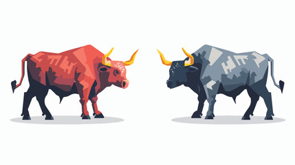 Stock exchange market bulls metaphor. Growing rising 