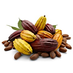 Cacaos fruit on white background