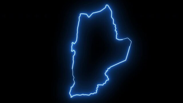 map of Antofagasta in chile with glowing neon effect