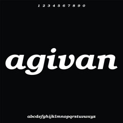 futuristic modern geometric font set