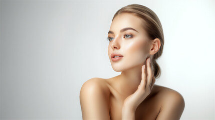 Naklejka premium ブロンズヘアーの若い女性