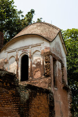 Fototapeta premium Old ruined houses in the deserted city Panam Nagar (Panam City) in Bangladesh, Asia