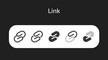 Link icons in 5 different styles as vector	 - obrazy, fototapety, plakaty