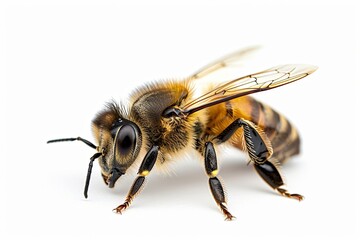 Mystic portrait of Honey Bee in studio, beside view, full body shot, Close-up View, 