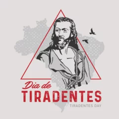 Foto auf Acrylglas VECTORS. Editable banner for Tiradentes Day in Brazil. His martyrdom led to Tiradentes (Joaquim Jose da Silva Xavier) becoming considered a national hero © DanielaJGraphics