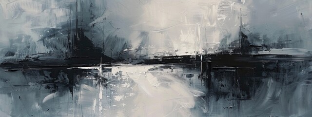 Abstract Grayscale Painting with Textured Strokes
