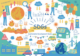 SDGs　持続可能な社会　素材集 - obrazy, fototapety, plakaty