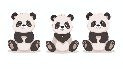 Cute Bear Panda baby vector illustration Flat vector