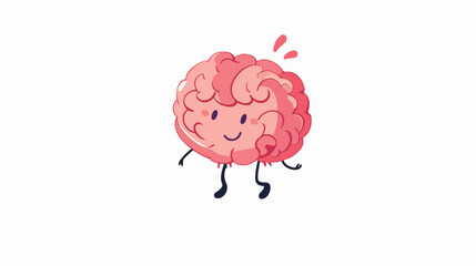 Cute brain making exercise isolated Flat vector isolated