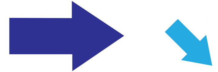 Blue arrow to the right / vector, isolated