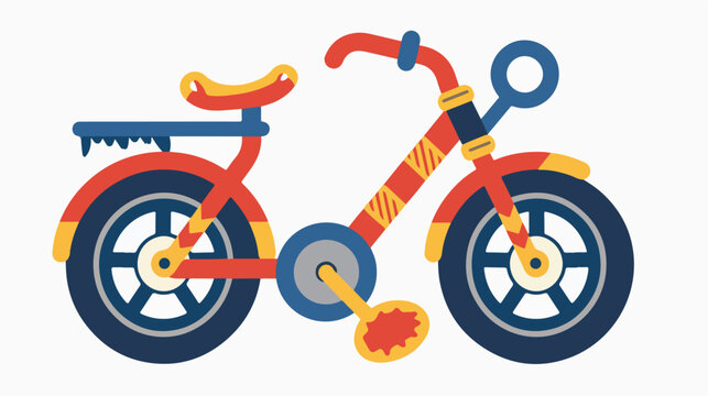 Cute cartoon bike key clipart page for kids. Vector illustration