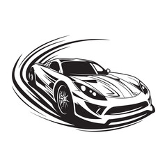 Sport Car Image Vector illustration isolated on white background, Racing car illustration - obrazy, fototapety, plakaty