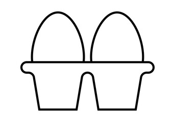 Icono de dos huevos en una huevera.