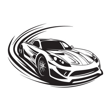Sport Car Image Vector illustration isolated on white background, Racing car illustration