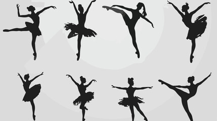 Ballerina silhouette. ballet dancer silhouette with vector