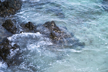 Water surface and rocks