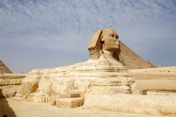 The Great Sphinx and the Great Pyramid, Giza, Egypt
