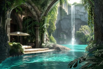 Hidden Sanctuary: Luxurious Waterfall Retreat