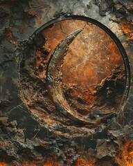 Tiny Wonders of ochre wind song captured in a steel frame, their translucent beauty against the backdrop of a powerful, circular juggernaut, 